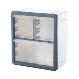 Magideal - Mini Cajón Organizador Para Escritorio, Caja De Almacenamiento Para Pendientes, Organizador De Cuentas Para Mujer, Organizador De Joyería Y Tocador De 3 Celosías