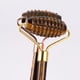 thumbnail image 2 of Tiger Eye Sawtooth Roller Shoulder Neck Massager Natural Stone Face Care Gua Sha Massage Set Tool acupuncture Health Beauty, 2 of 3