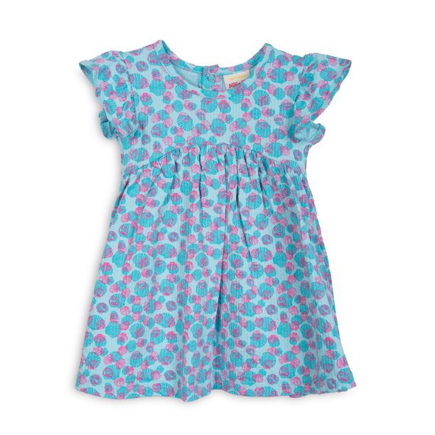 Vestido Bebé Niña Estampado con Broches Aqua Pillin