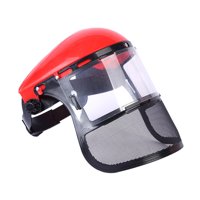 Ioensy - Protector Facial Para Motosierra, Protector Facial Forestal Para Jardinería, Tala, Paisajismo, Color Rojo