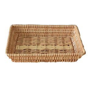 Magideal - Cestas De Almacenamiento De Pan De Ratán, Cestas De Mimbre Para Artículos Diversos, Bandeja De Té Tejida , Suministros De Cocina, Decoración Del , 40X30X8Cm