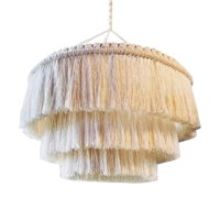 Ioensy - Pantalla De Lámpara De Macramé, Colgante Bohemio, Pantalla De Luz Para Dormitorio, Sala De Estar, Decoración Del Hogar