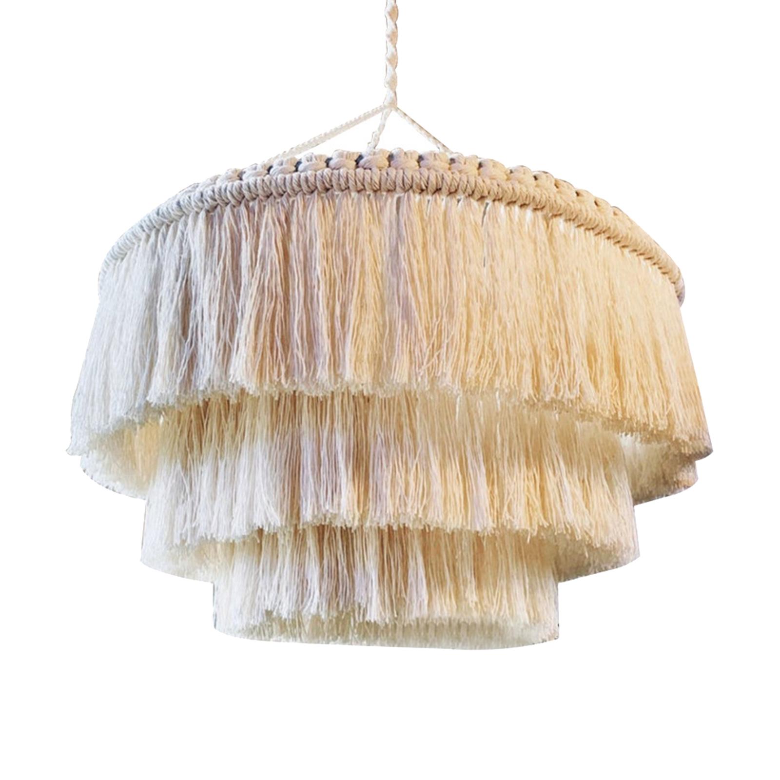 Ioensy - Pantalla De Lámpara De Macramé, Colgante Bohemio, Pantalla De Luz Para Dormitorio, Sala De Estar, Decoración Del Hogar