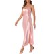 thumbnail image 4 of Vestido de satén para mujer CURVOSPORT con tirantes finos, escote en V, elegante vestido largo tipo slip XL rosa, 4 of 6