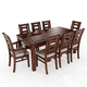 thumbnail image 5 of Juego de Comedor Sevilla 8 Sillas incluye 2 sitiales Nogal Mesa 1.8 Rectangular Madera, 5 of 5