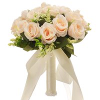 Bothyi - Flores Artificiales Ramo Hecho A Mano Ramo De Boda Para Suministros De Iglesia Rosa