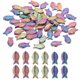 thumbnail image 1 of Uxcell 50 piezas de cuentas de cristal de pez, cuentas de vidrio checo translúcidas, multicolor, 1 of 6