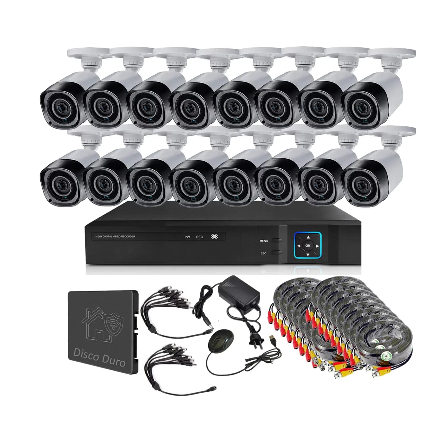 Vipa - Kit 16 Cámaras Seguridad Exterior Con Disco Duro E160ldd