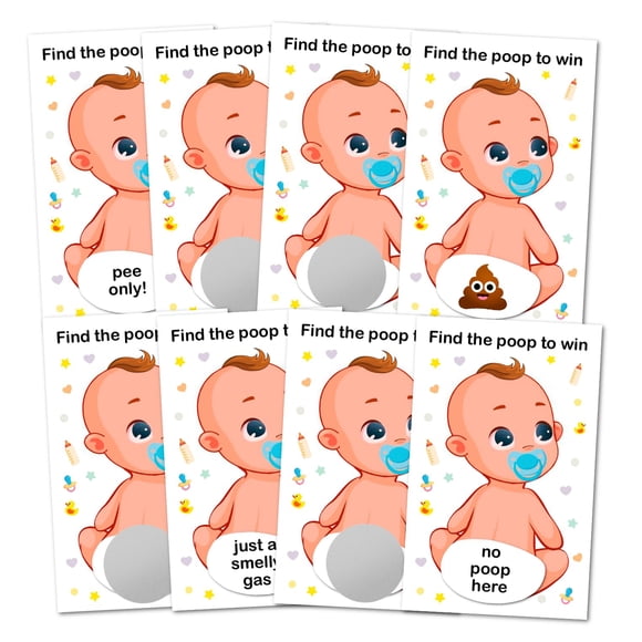 Juego para baby shower RokAPary de rasca y gana con popó para niño, paquete de 40