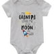 thumbnail image 1 of Baby Girls Cute Casual Simple Romper, Short Sleeve Funny Romper With "Grandpa Loves Me" Print, 1 of 5
