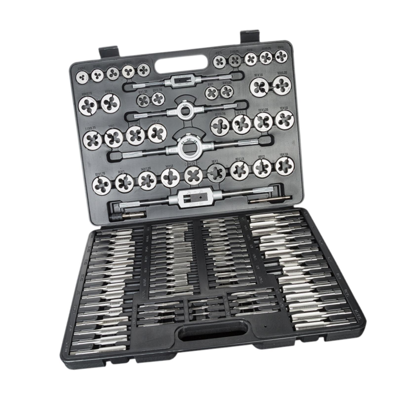 Ioensy - Juego De 110 Machos De Roscar Y Terrajas Para Cortar Roscas Internas Y Externas, Herramienta De Roscado Con Llave