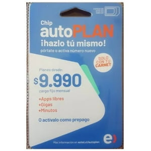 Chip Entel Autoplan / 1.5 Gb Para Navegar Whatsapp Ilimitado