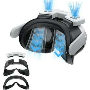 Genérico - Interfaz Facial Ventilador De Enfriamiento Para Meta Quest 3 Accesorios - Sistema De Circulación De Aire Potente Ajustable De 3 Velocidades, Ayuda A Aliviar El Empañamiento De La Lente-Negro Blanco