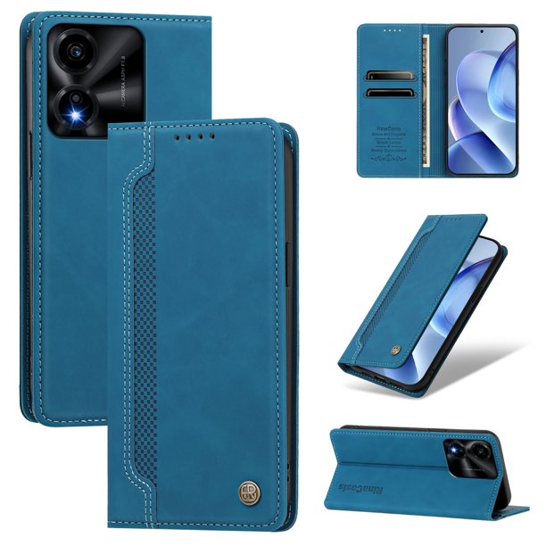 Funda Billetera para Honor X5c Plus 4G Imán y Resistente Azul