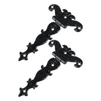 Magideal - 2 Bisagras De Puerta De Estilo Vintage, Decorativas Con Tornillos, De , Bisagras Para Oficina, Sala De Estar, Joyero, Puerta De Arm , Negro