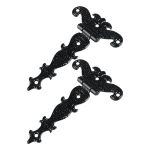 Magideal - 2 Bisagras De Puerta De Estilo Vintage, Decorativas Con Tornillos, De , Bisagras Para Oficina, Sala De Estar, Joyero, Puerta De Arm , Negro