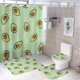 thumbnail image 1 of Aguacate-theme 4-Piece Shower Curtain Set with Rugs, Waterproof Bathroom Decor Set Includes Bath Mat, U-Shaped Rug, Toilet Lid Cover and Curtain with Hooks, 1 of 6