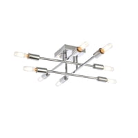 Lámpara De Techo Empotrada Living District Script De 8 Luces Cromo 110V