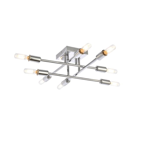 Lámpara De Techo Empotrada Living District Script De 8 Luces Cromo 110V