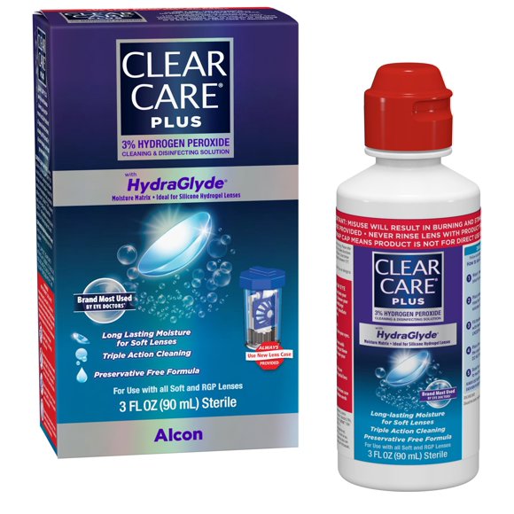 Solución de limpieza Clear Care Plus 90 ml paquete de viaje