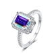 thumbnail image 5 of Anillos de Boda de Moissanita Corte Esmeralda de 2 Uds para Mujer Anillo de Aniversario de Plata Esterlina Color D VVS1 Anillos de Moissanita Anillos de Diamante con Certificado, 5 of 9