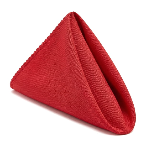REGALWOVEN Juego de 12 Servilletas de Tela, Poliéster Lavable y Reutilizable para Mesa, Cena en Casa, Restaurante, Bodas y Fiestas Rojo 19x19 pulgadas