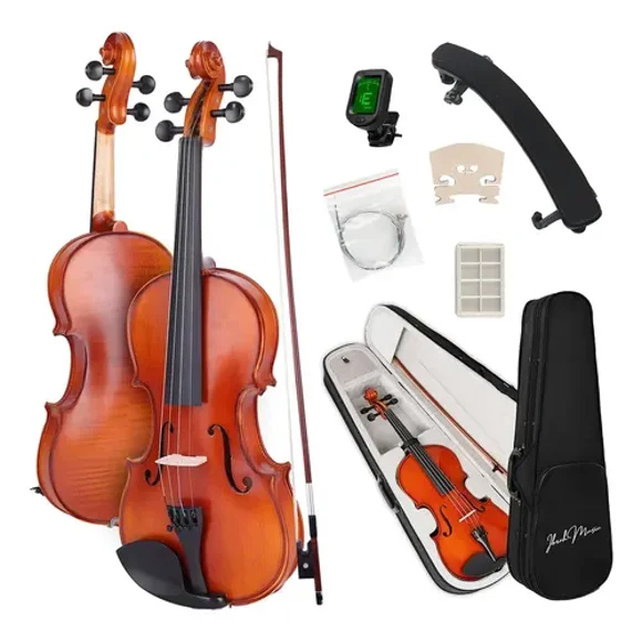 Violin 4/4 Acustico Ibrah Music Estuche Y Arco + Accesorios Caoba