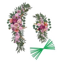 Magideal - Flores Artificiales Swag, Centro Guirnalda Arco Falso Boda Arco Flores Guirnalda Para Puerta Delantera Fiesta Pared Telón De Fondo Violeta