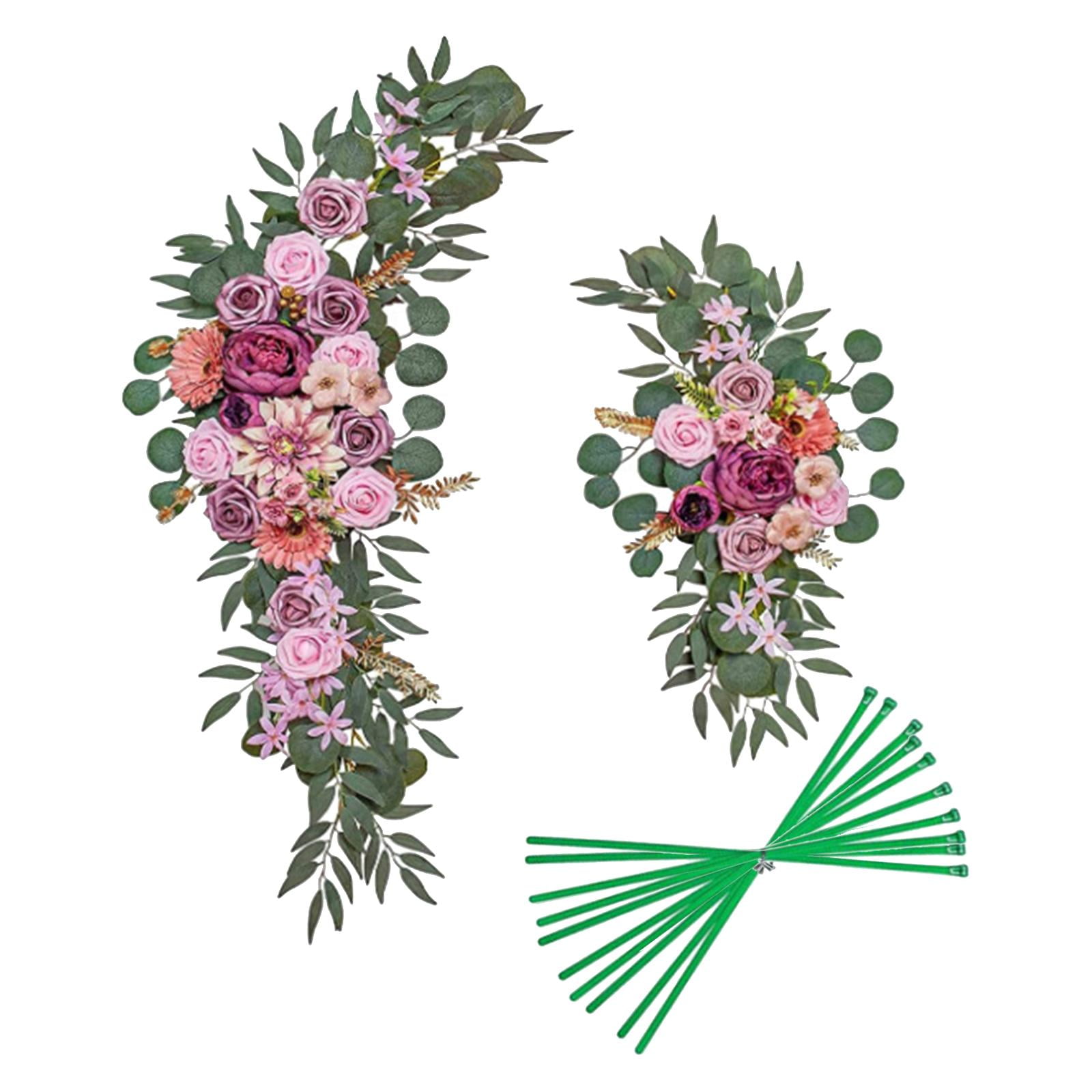 Magideal - Flores Artificiales Swag, Centro Guirnalda Arco Falso Boda Arco Flores Guirnalda Para Puerta Delantera Fiesta Pared Telón De Fondo Violeta