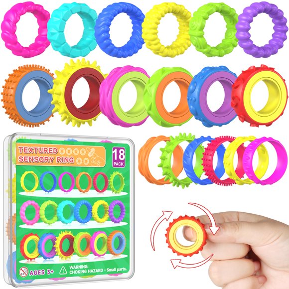 Juguetes Antiestrés OasVtl Pack de 18 Aros Sensoriales para Alivio del TDAH