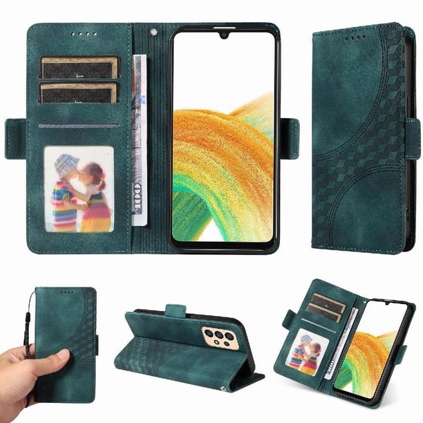 Carcasa FOXDOCK Samsung Galaxy A33 5G de cuero PU, diseño acolchado clásico, protección contra caídas y rayones