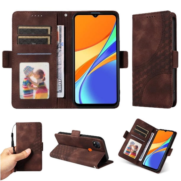 Carcasa FOXDOCK Xiaomi Redmi 10A 4G de cuero PU, diseño acolchado clásico, protección contra caídas y rayones