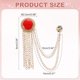 thumbnail image 2 of Uxcell Gem Chain Brooch Pins, Broches de Cadena Colgante para Traje, Insignia de Cristal con Borla para Cuello de Camisa, Tuxedo, Bufanda para Mujeres y Hombres, Tono Dorado (Rojo), 2 of 7