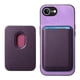 thumbnail image 1 of Funda de Cuero Magnética con Tarjetero para iPhone 16e Cubierta Delgada Morado, 1 of 5