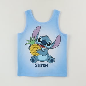 Polera Sin Manga Niña Azul Lilo & Stitch Disney