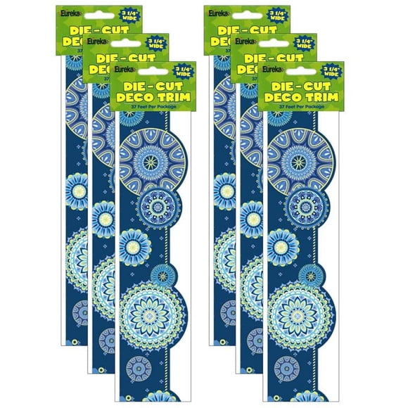 Mandala Blue Harmony Con Adornos Decorativos 37 Pies Paquete De 6