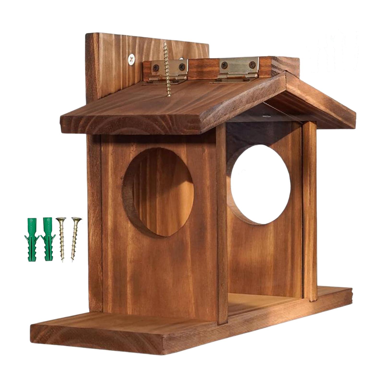 Magideal - Alimentador De Ardillas De Madera, Alimentador De Ardillas Al Aire Libre, Regalo, Alimentador De Alimentos De Fácil Llenado, Casa De Alimentación Para