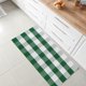 thumbnail image 3 of PiccoCasa Alfombra de Algodón a Cuadros Plaid Felpudo, Verde y Blanco 130cm x 60cm, 3 of 7