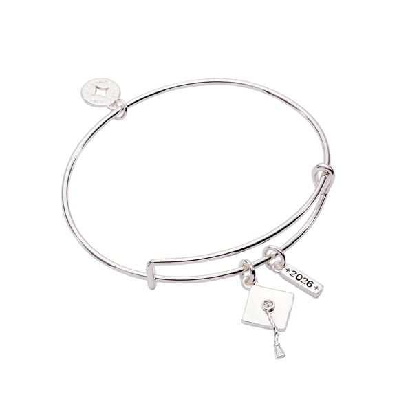 Brazalete Alex and Ani Graduación 2026 con Múltiples Dijes en Plata