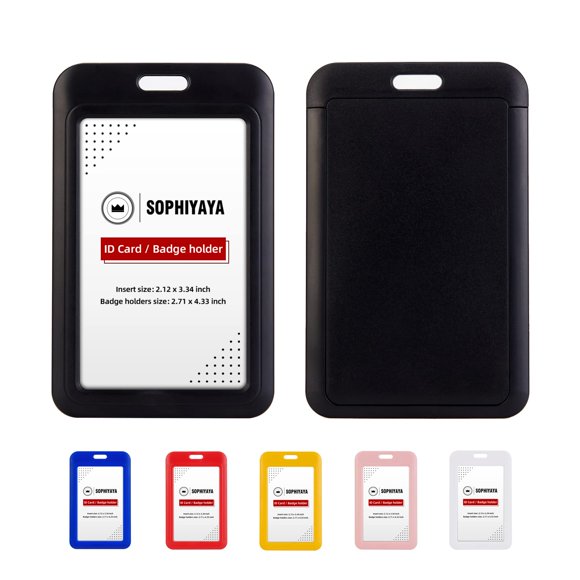 Porta Credenciales SOPHIYAYA Pack de 2 Negro con Deslizamiento Vertical