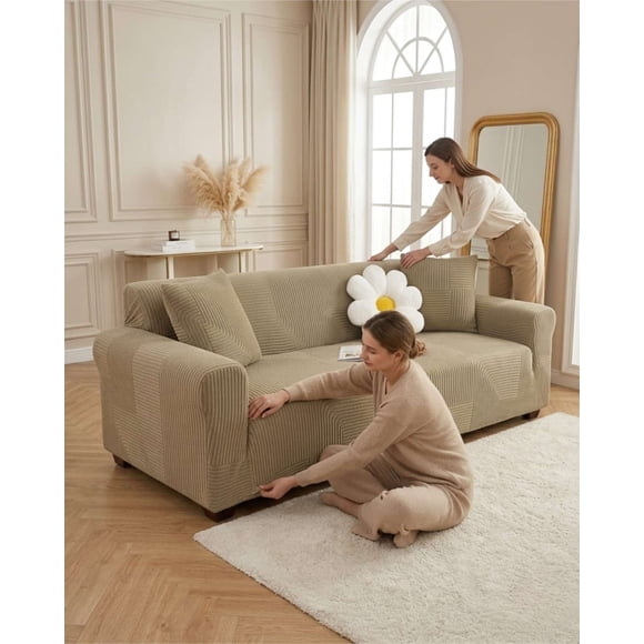 Funda De Sofa 3 Cuerpos Tela Polar Elastico Suave