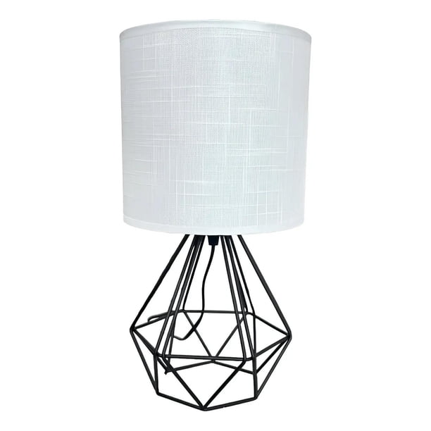 Lampara De Velador Lampara De Mesa Diseño Metal Geometrico blanco 1