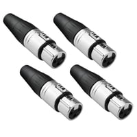 4 Conectores Xlr Hembra De 3 Polos Roxtone Rx3Fp-Nt