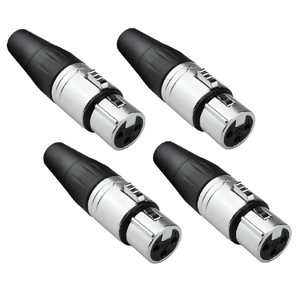 4 Conectores Xlr Hembra De 3 Polos Roxtone Rx3Fp-Nt