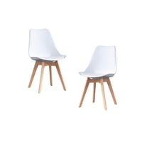 Habita2 Chile - Silla Tulip Ecocuero Blanco X2