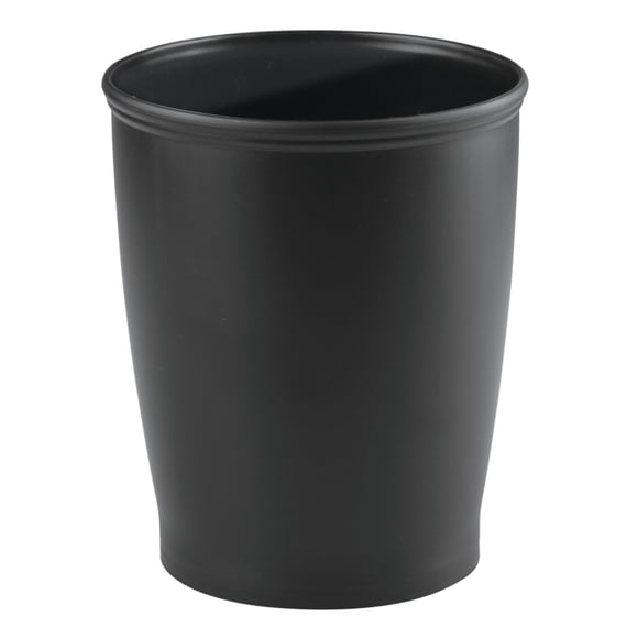 Papelera iDesign Kent Plastic, pequeña, redonda, negra, 2,5 L