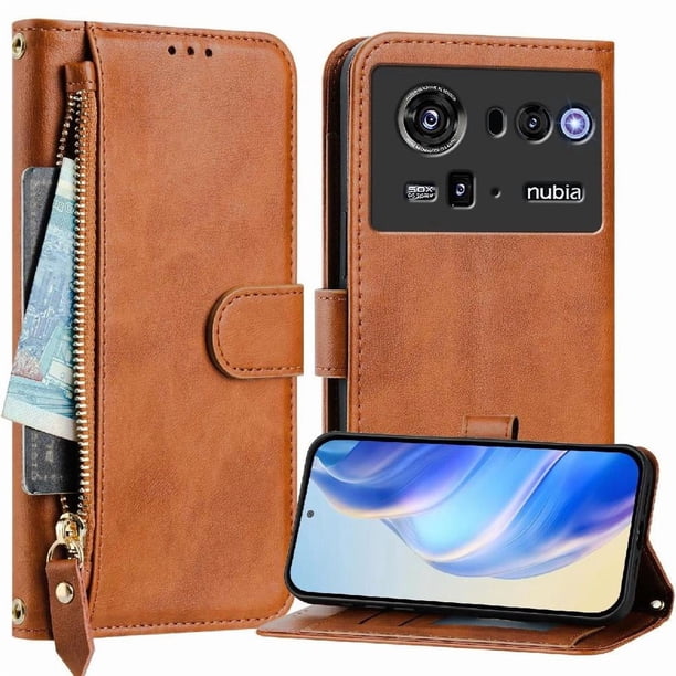 FOXDOCK Funda Tipo Cartera para Realme Narzo 80 Pro Cuero PU con Cremallera y Correa de Muñeca, Ranuras para Tarjetas, Soporte Plegable, Cierre Magnético