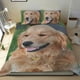 thumbnail image 1 of Golden Retriever Conjunto de sábanas temático, trío de piezas, cómodo y amigable con la piel, diseño único, regalo de decoración para el hogar para familiares, amigos y fans,135cm *200cm, 1 of 6