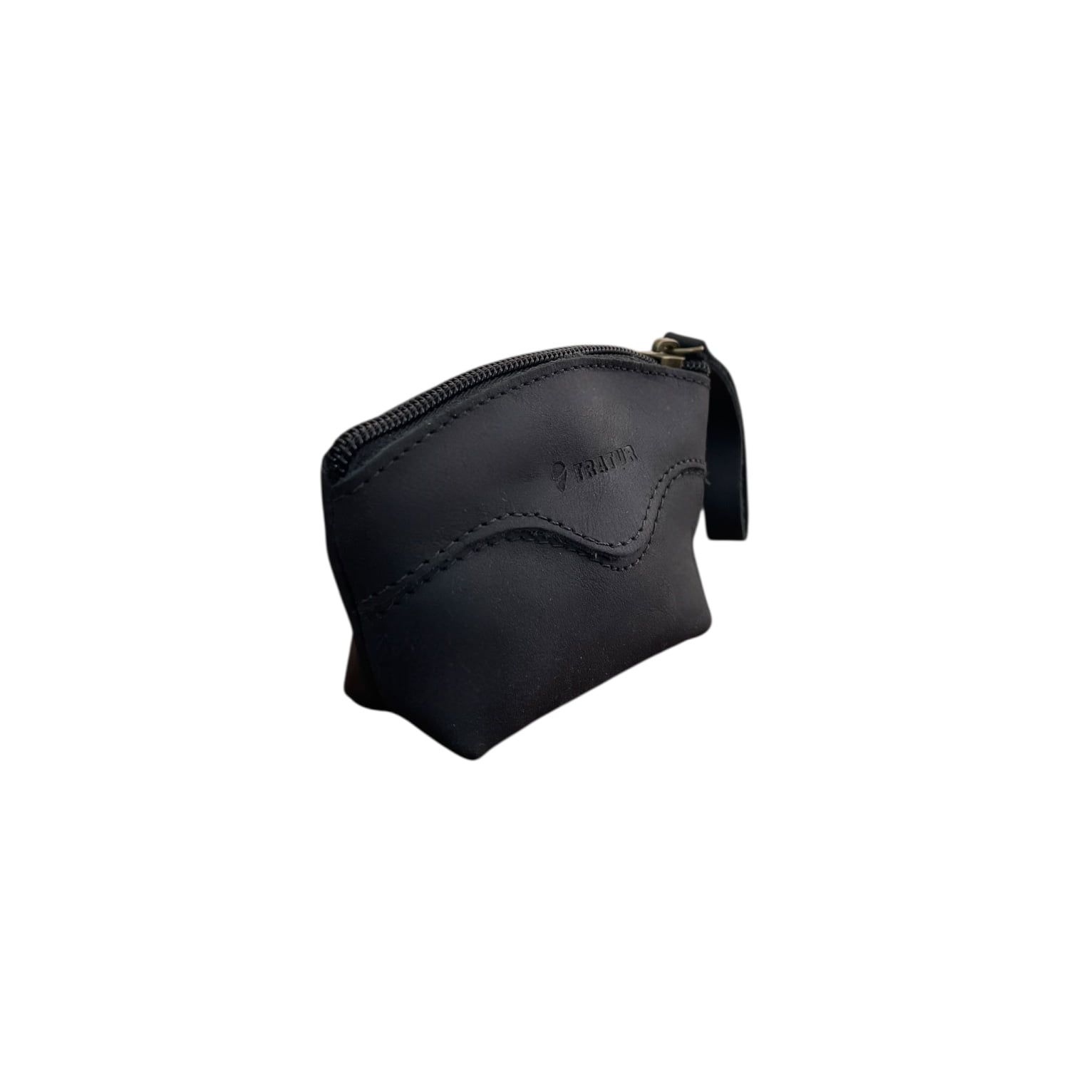 Monedero De Cuero Minimal Negro Tratur