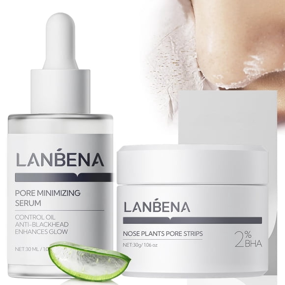 Máscara LANBENA Eliminador de puntos negros 30 g + 30 ml Tiras para poros